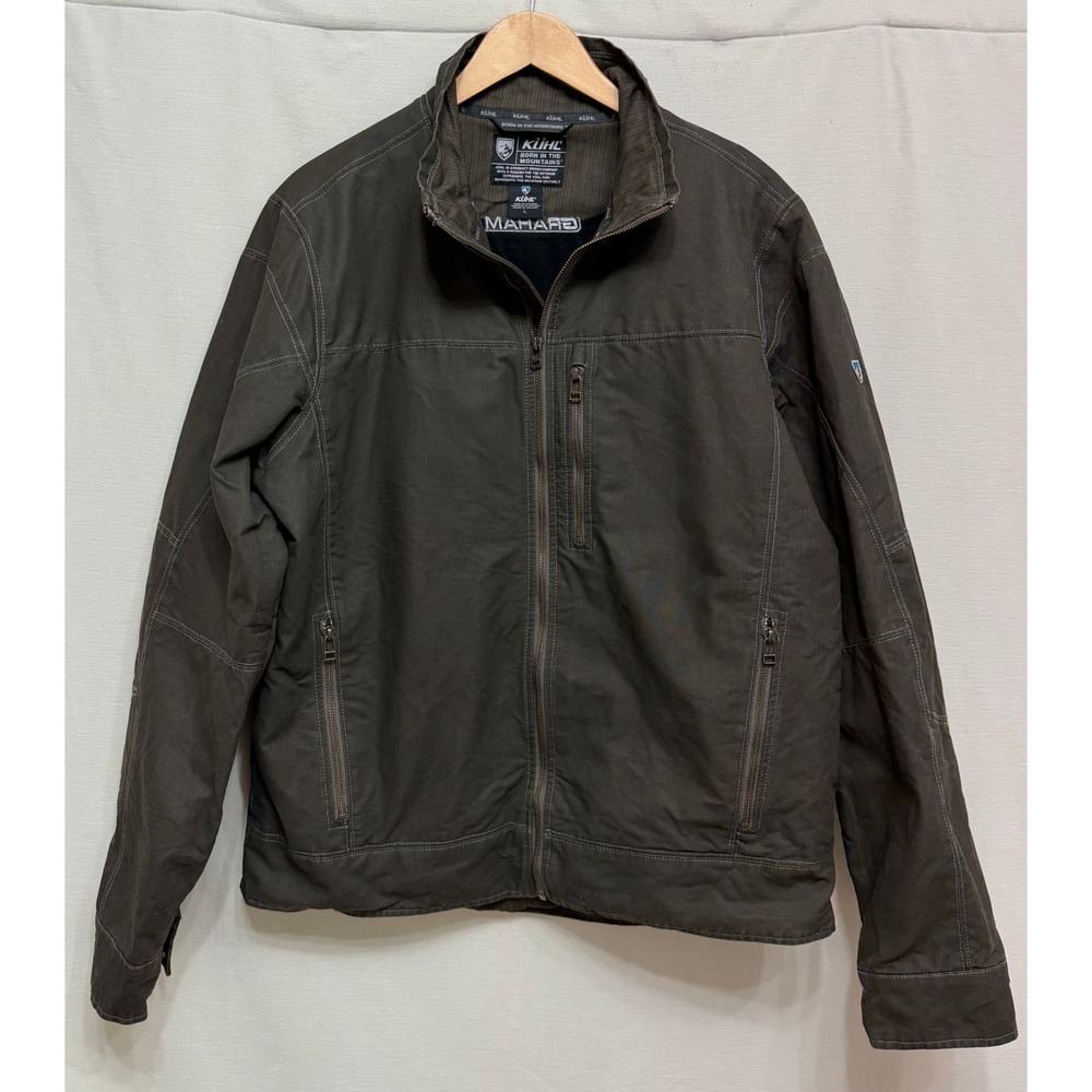 KUHL Mens Jacket Canvas Full Zip Brown Outdoor Rugged Gorpcore Graham Large 1052